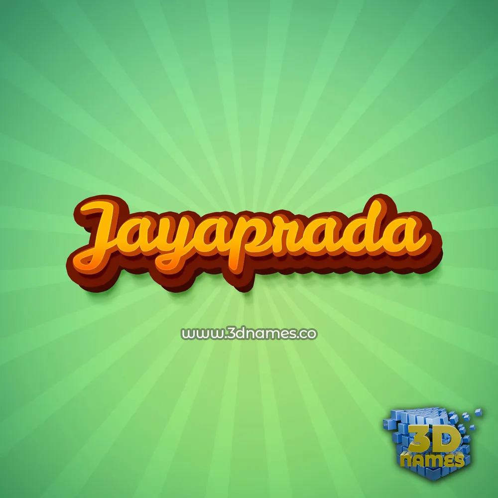 jayaprada in Green Rays style - 3D name wallpaper