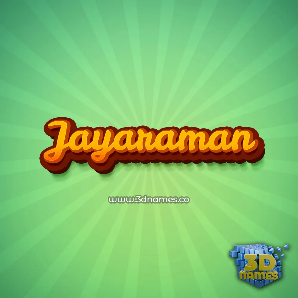 jayaraman in Green Rays style - 3D name wallpaper