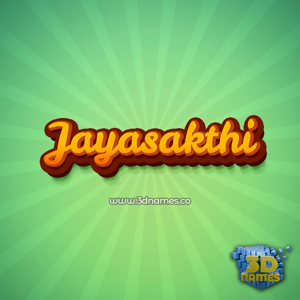 jayasakthi in Green Rays style - 3D name wallpaper