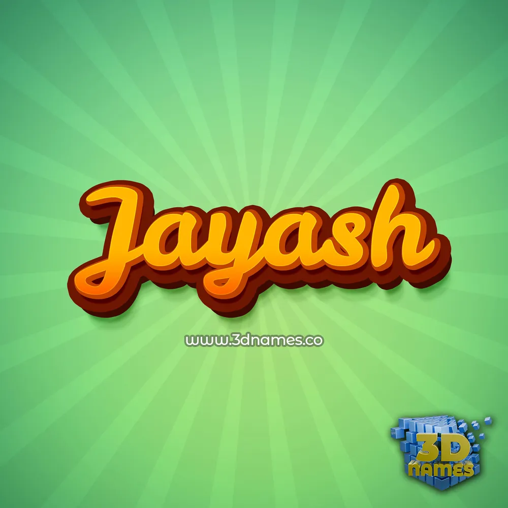 jayash in Green Rays style - 3D name wallpaper