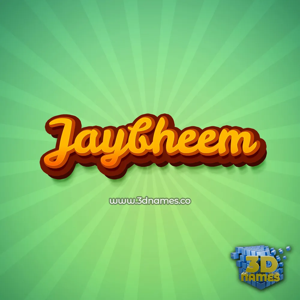jaybheem in Green Rays style - 3D name wallpaper