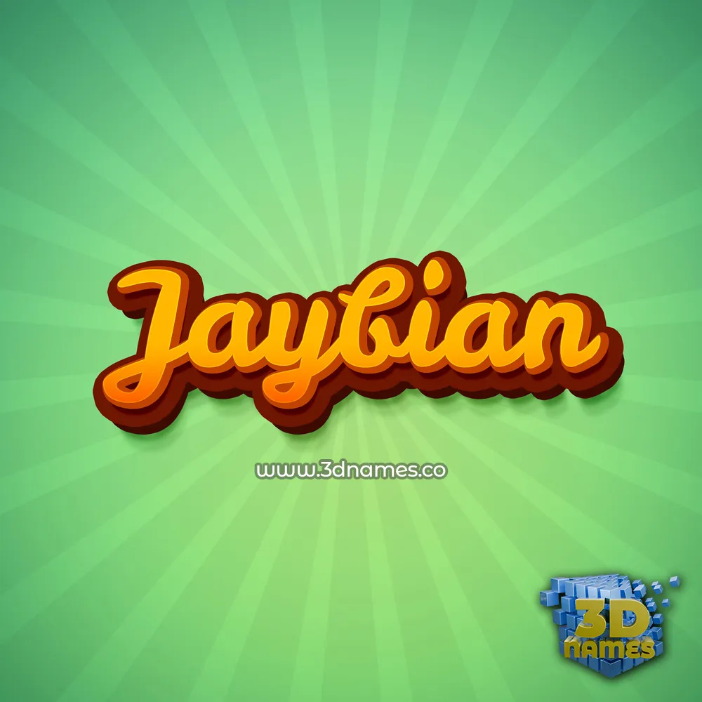 jaybian in Green Rays style - 3D name wallpaper