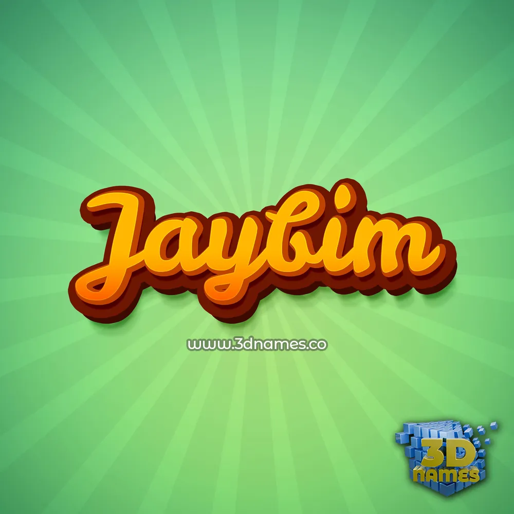 jaybim in Green Rays style - 3D name wallpaper