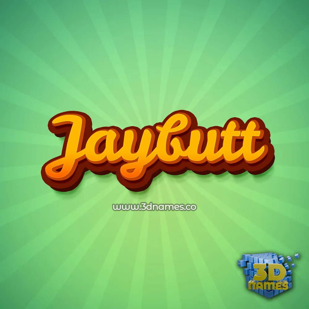 jaybutt in Green Rays style - 3D name wallpaper