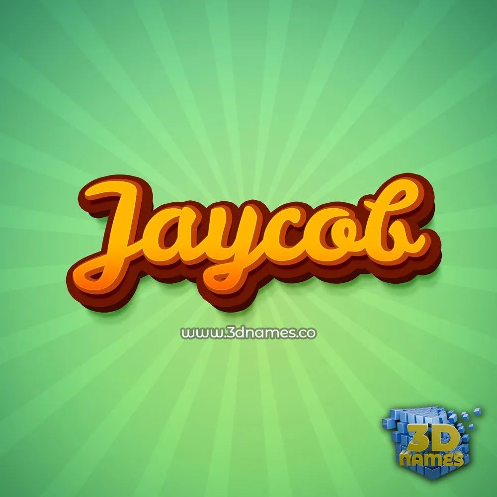 jaycob in Green Rays style - 3D name wallpaper