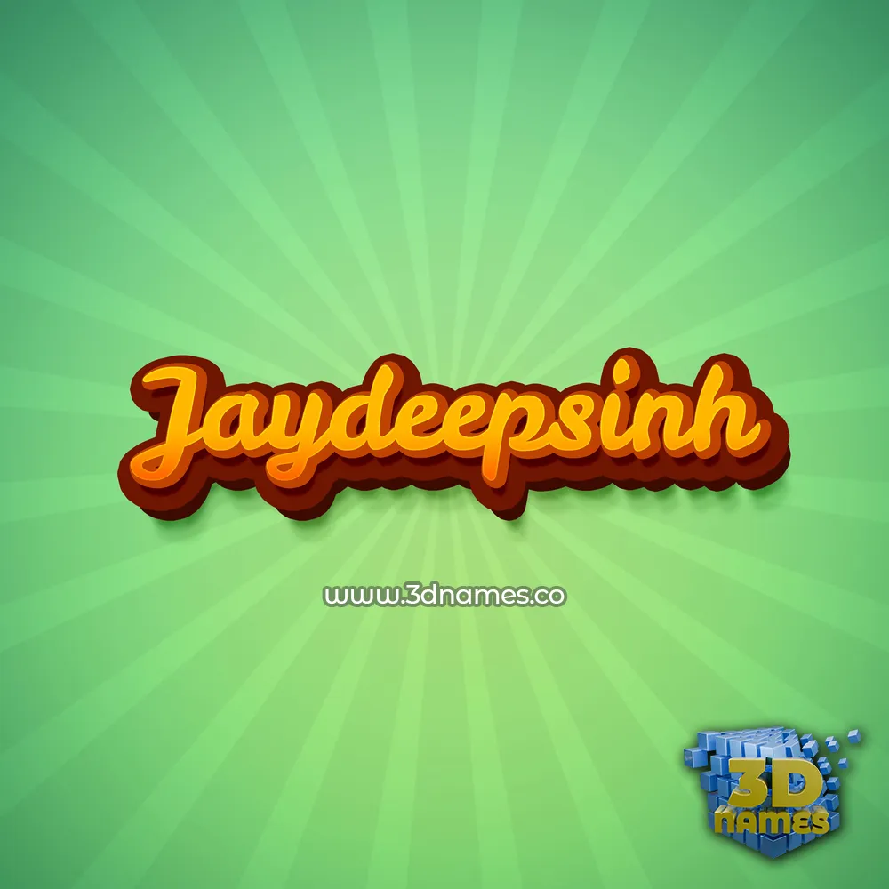 jaydeepsinh in Green Rays style - 3D name wallpaper