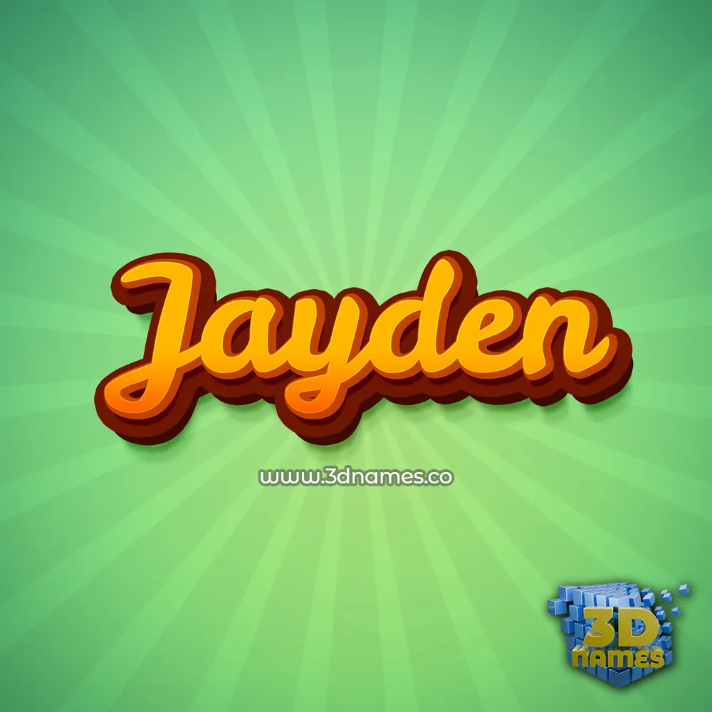 jayden in Green Rays style - 3D name wallpaper