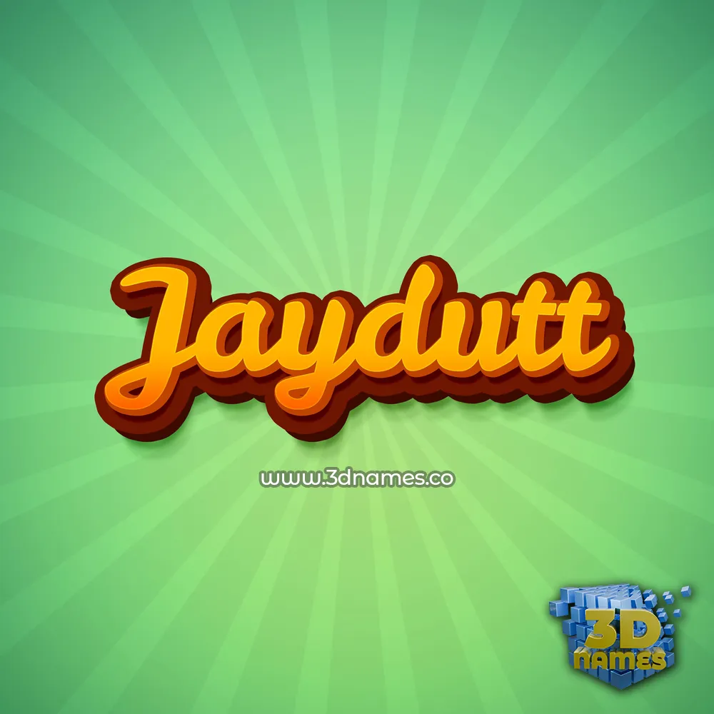 jaydutt in Green Rays style - 3D name wallpaper