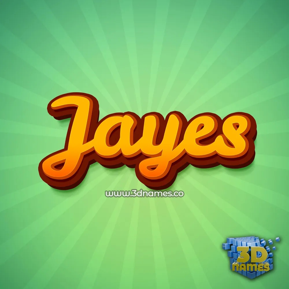 jayes in Green Rays style - 3D name wallpaper