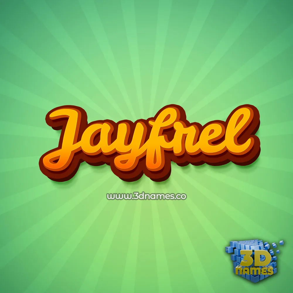 jayfrel in Green Rays style - 3D name wallpaper