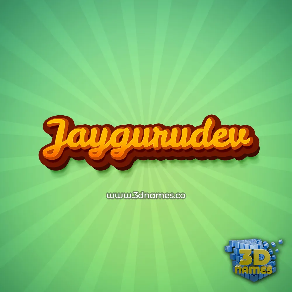 jaygurudev in Green Rays style - 3D name wallpaper