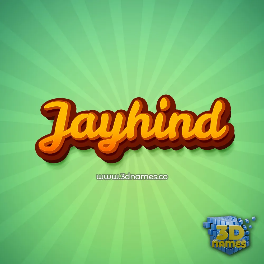 jayhind in Green Rays style - 3D name wallpaper