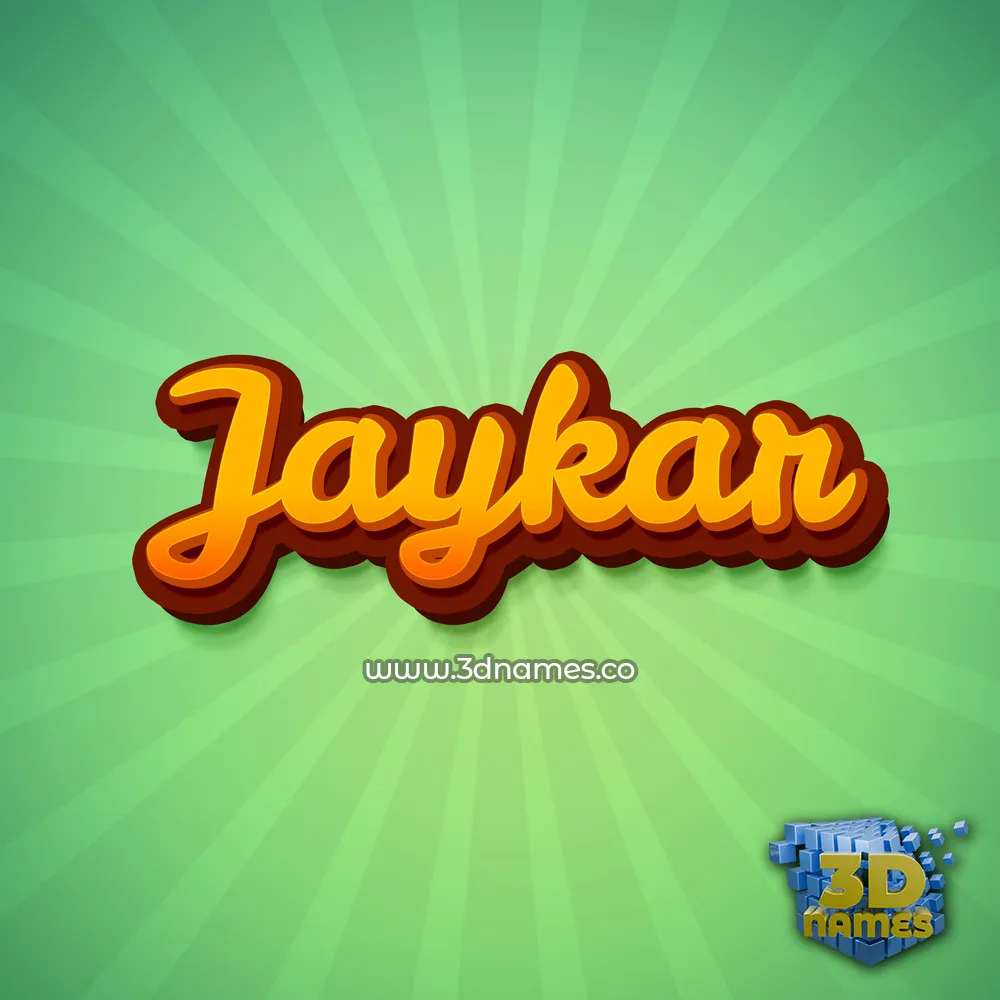 jaykar in Green Rays style - 3D name wallpaper