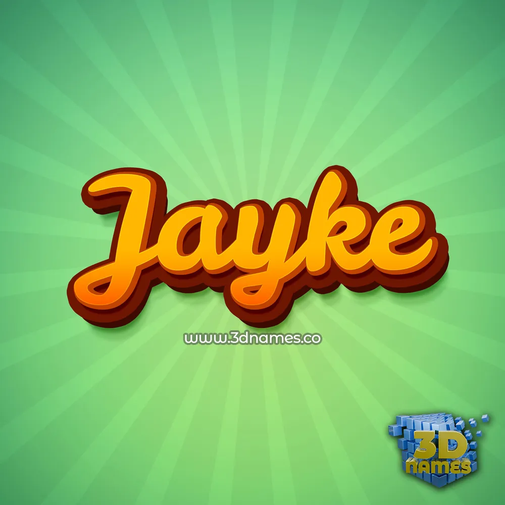 jayke in Green Rays style - 3D name wallpaper