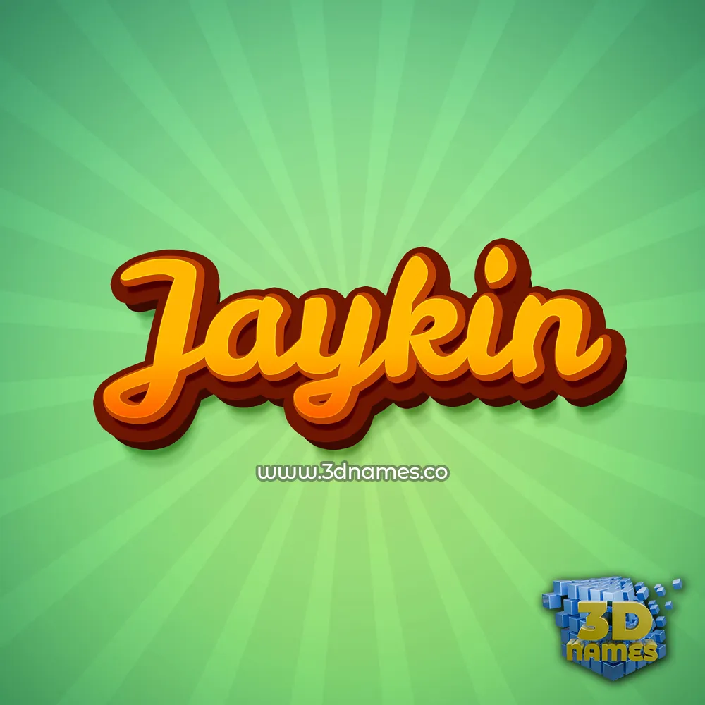 jaykin in Green Rays style - 3D name wallpaper