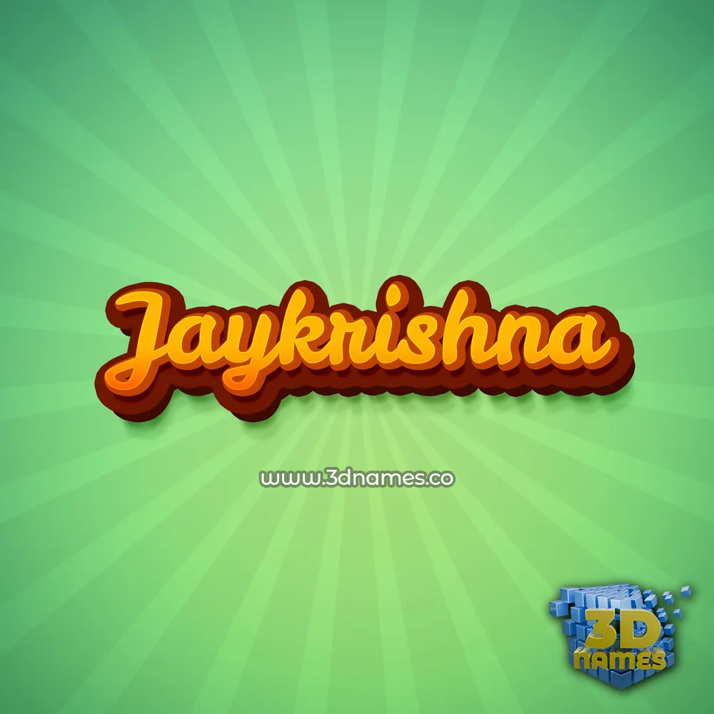 jaykrishna in Green Rays style - 3D name wallpaper