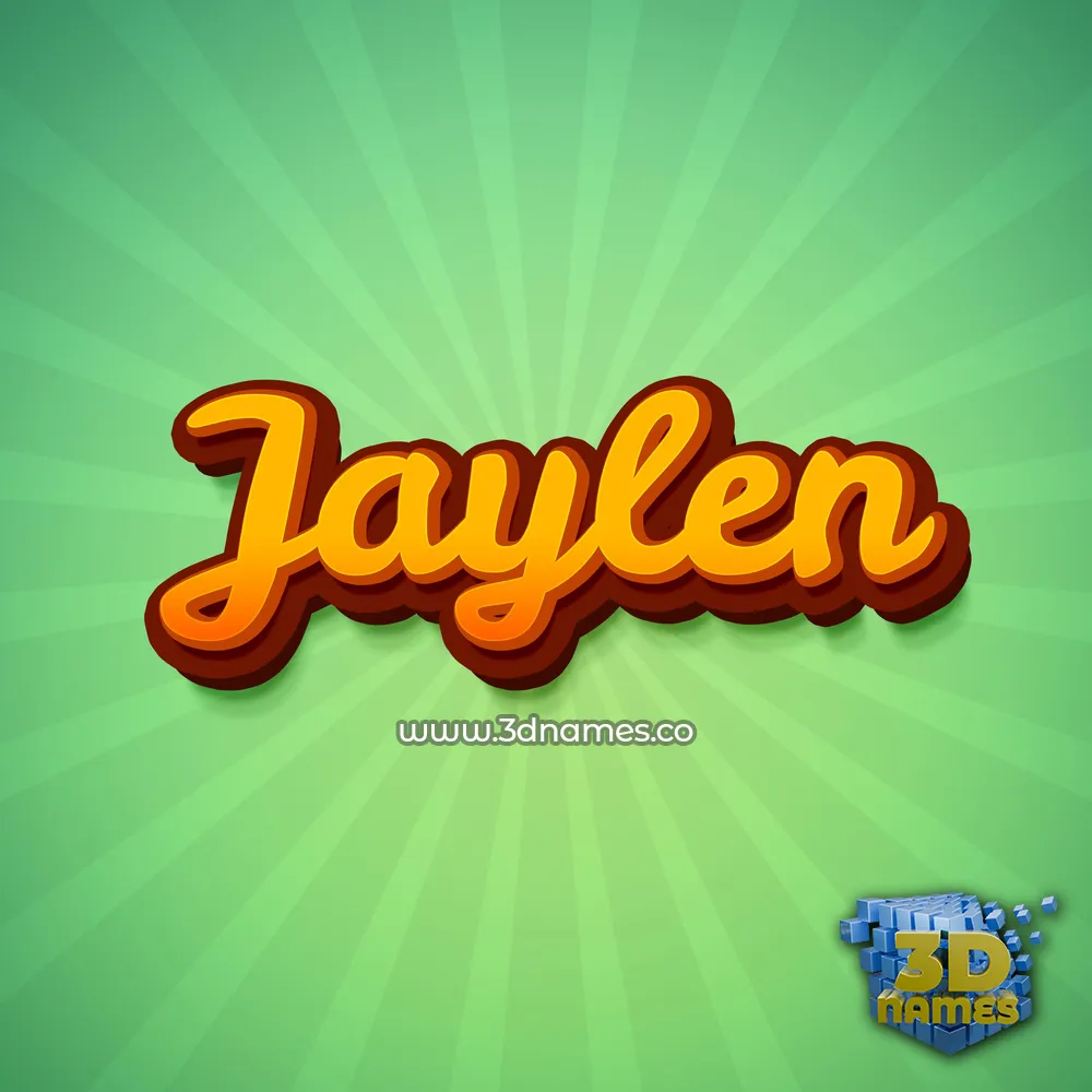 jaylen in Green Rays style - 3D name wallpaper