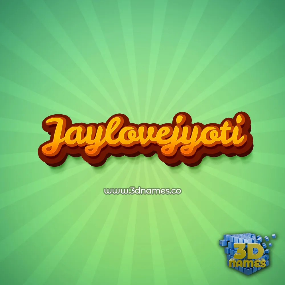jaylovejyoti in Green Rays style - 3D name wallpaper