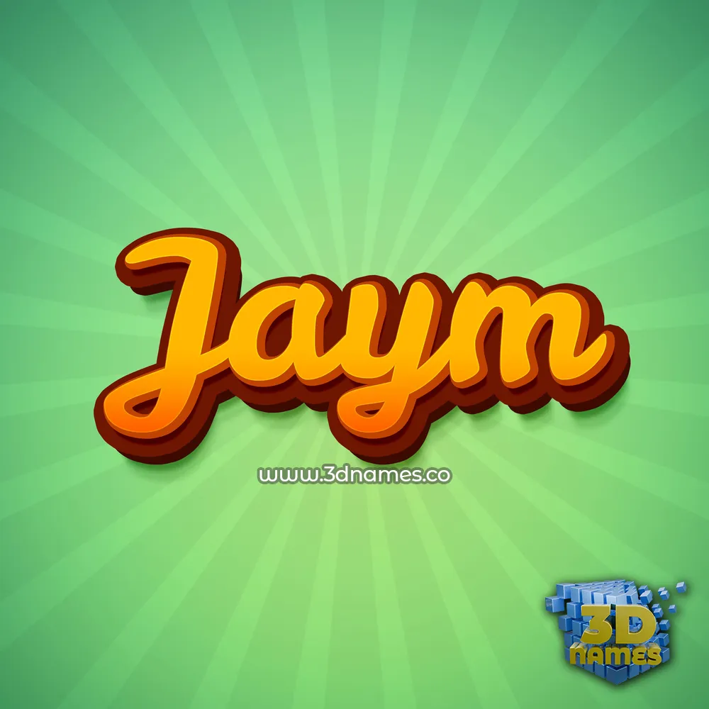 jaym in Green Rays style - 3D name wallpaper