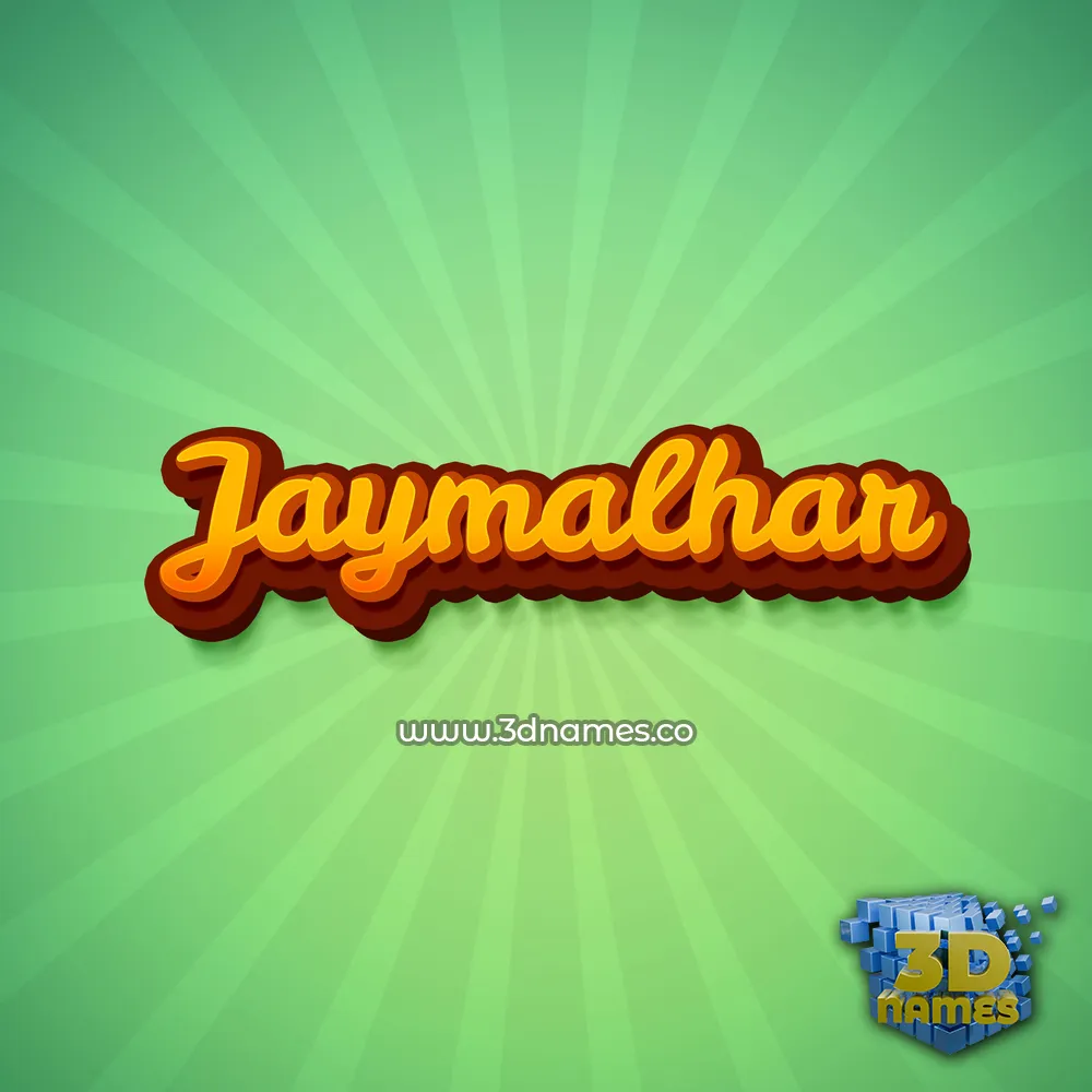 jaymalhar in Green Rays style - 3D name wallpaper