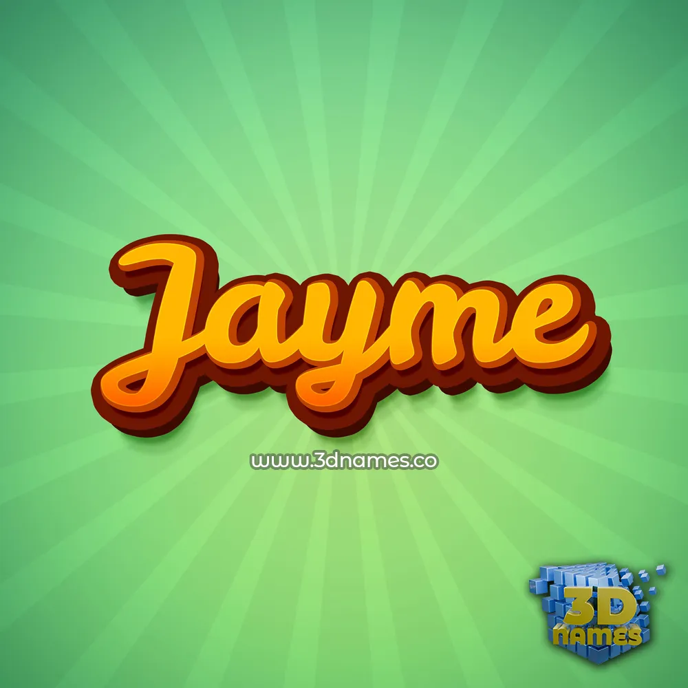 jayme in Green Rays style - 3D name wallpaper