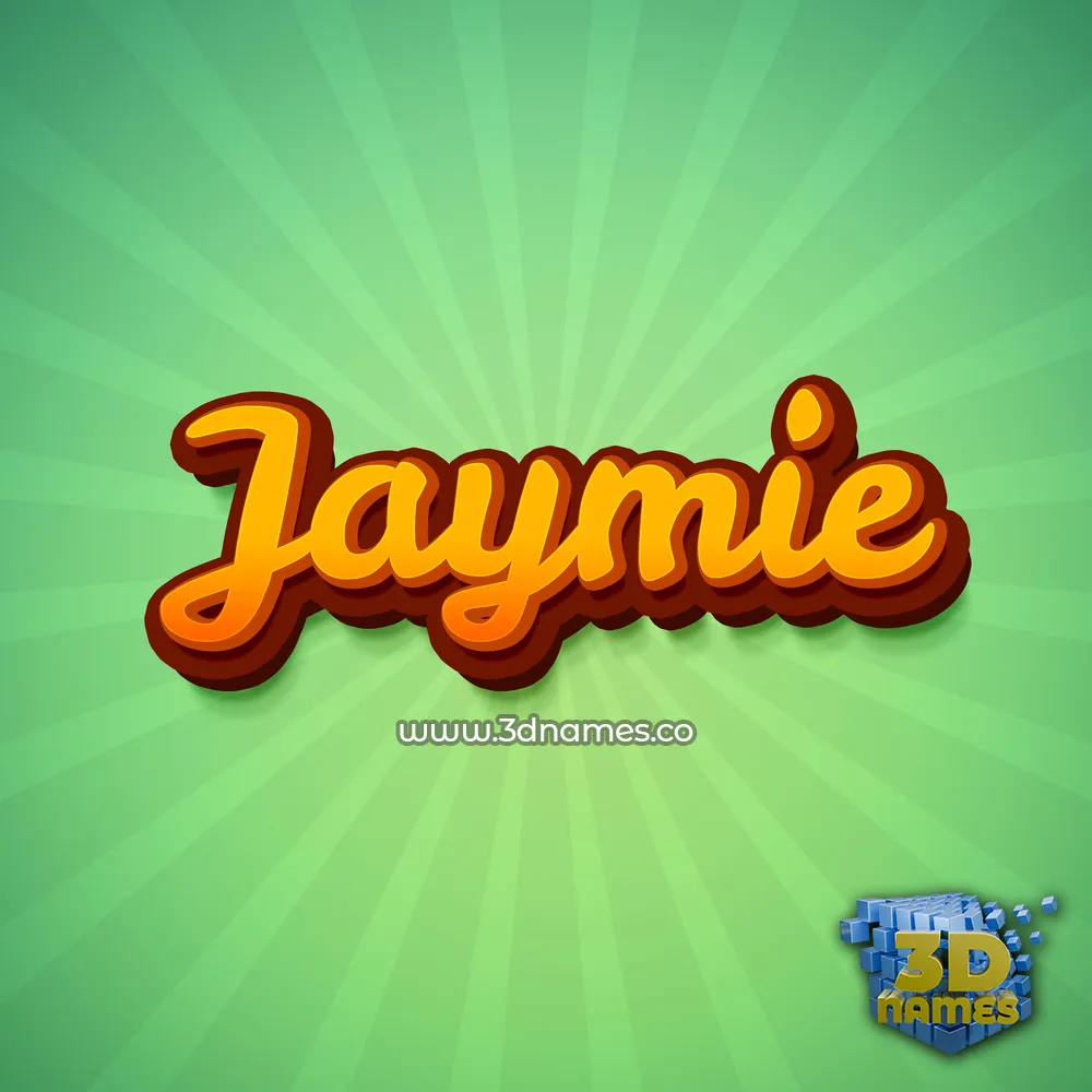 jaymie in Green Rays style - 3D name wallpaper