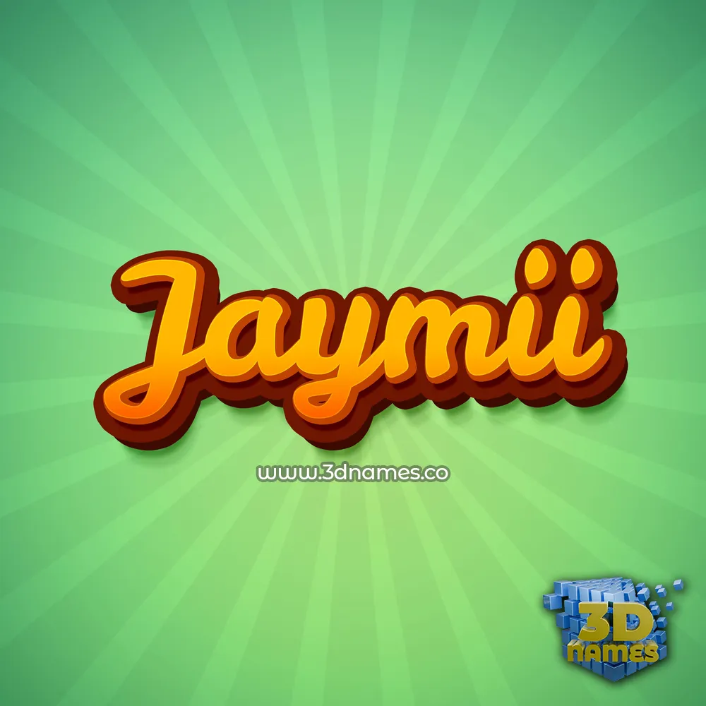 jaymii in Green Rays style - 3D name wallpaper