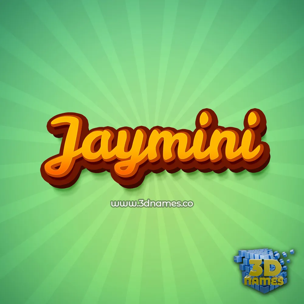 jaymini in Green Rays style - 3D name wallpaper