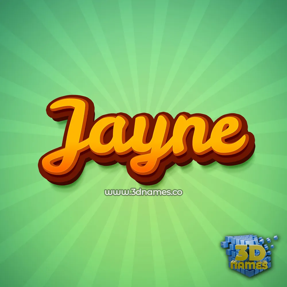 jayne in Green Rays style - 3D name wallpaper