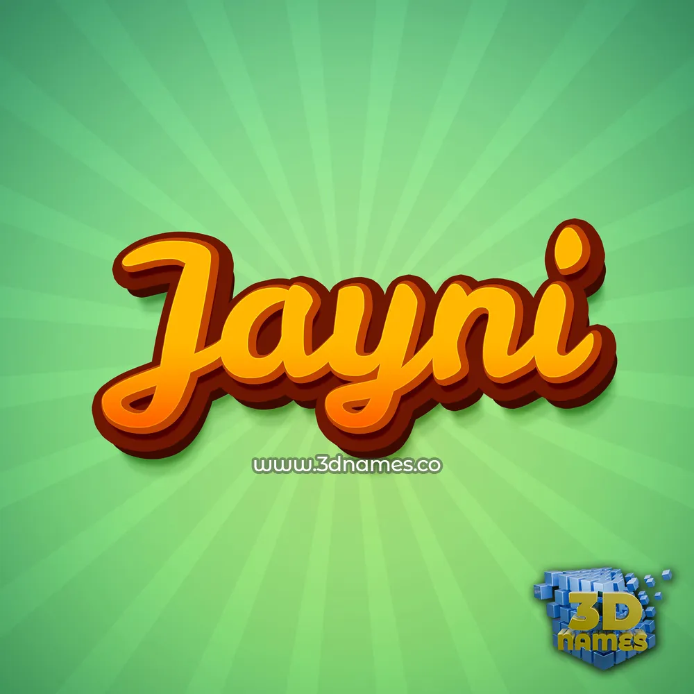 jayni in Green Rays style - 3D name wallpaper