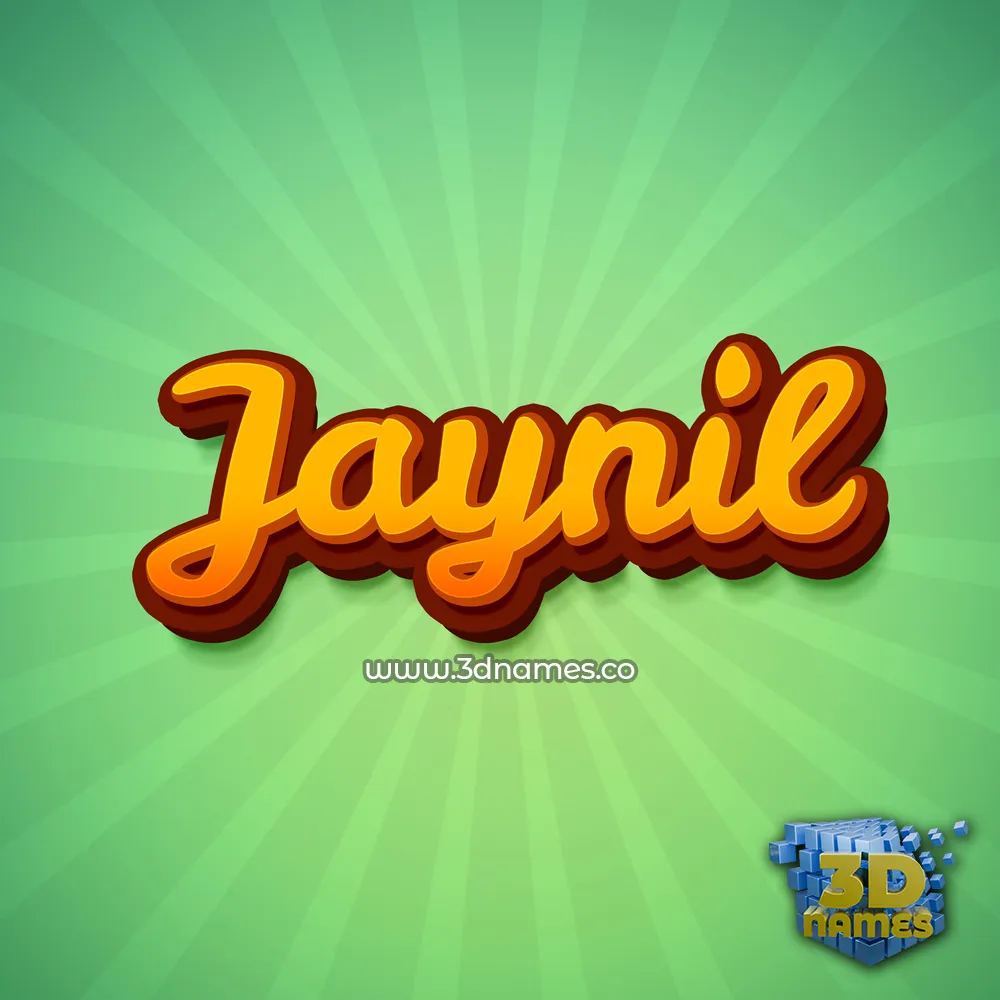jaynil in Green Rays style - 3D name wallpaper
