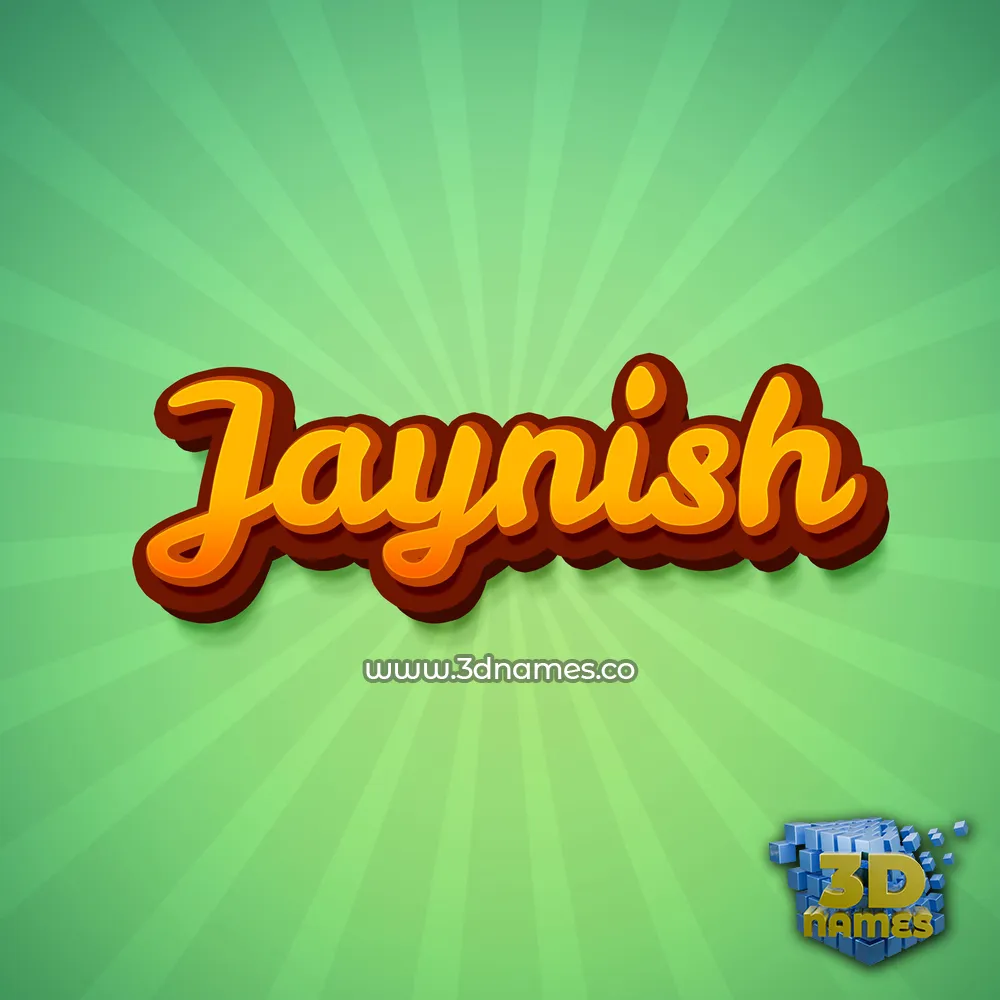 jaynish in Green Rays style - 3D name wallpaper