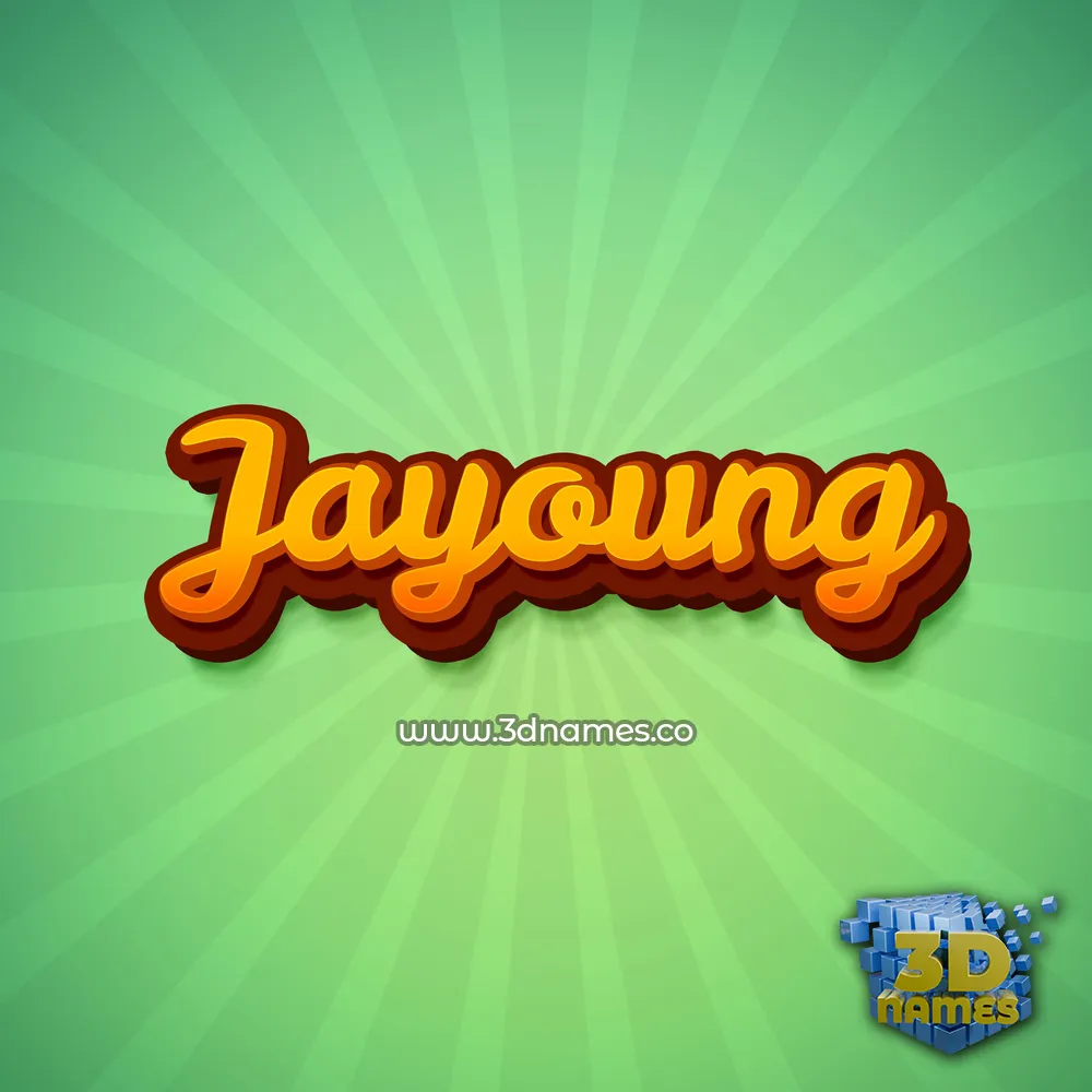 jayoung in Green Rays style - 3D name wallpaper