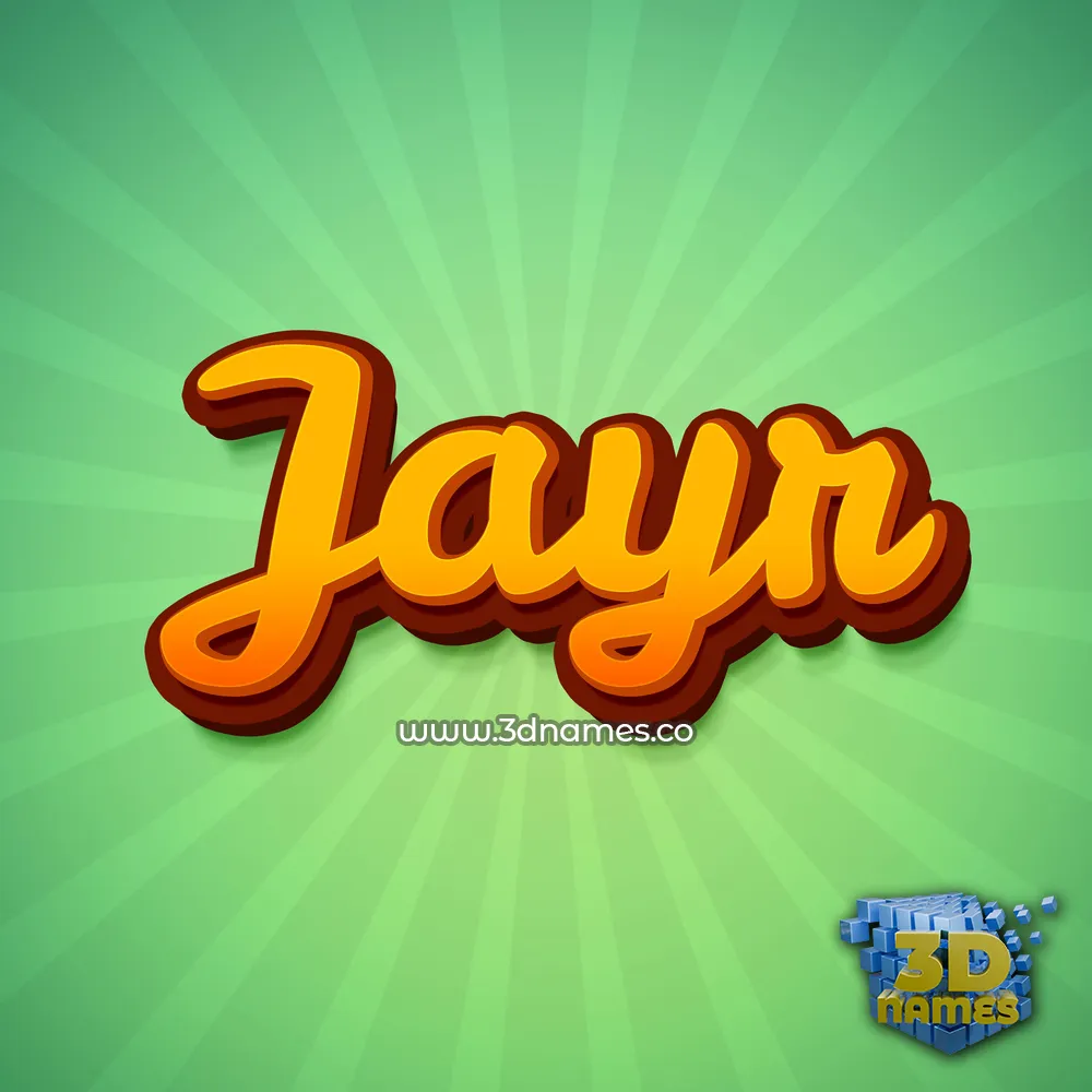 jayr in Green Rays style - 3D name wallpaper