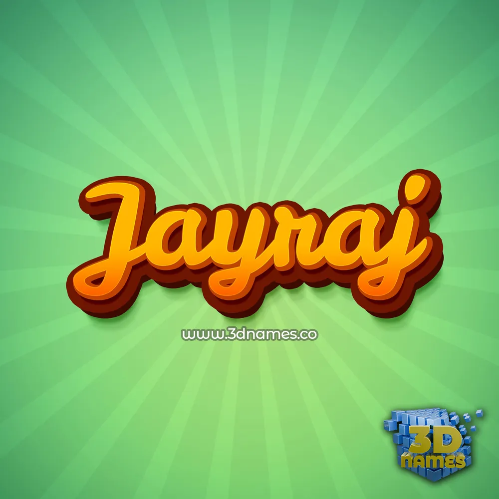 jayraj in Green Rays style - 3D name wallpaper