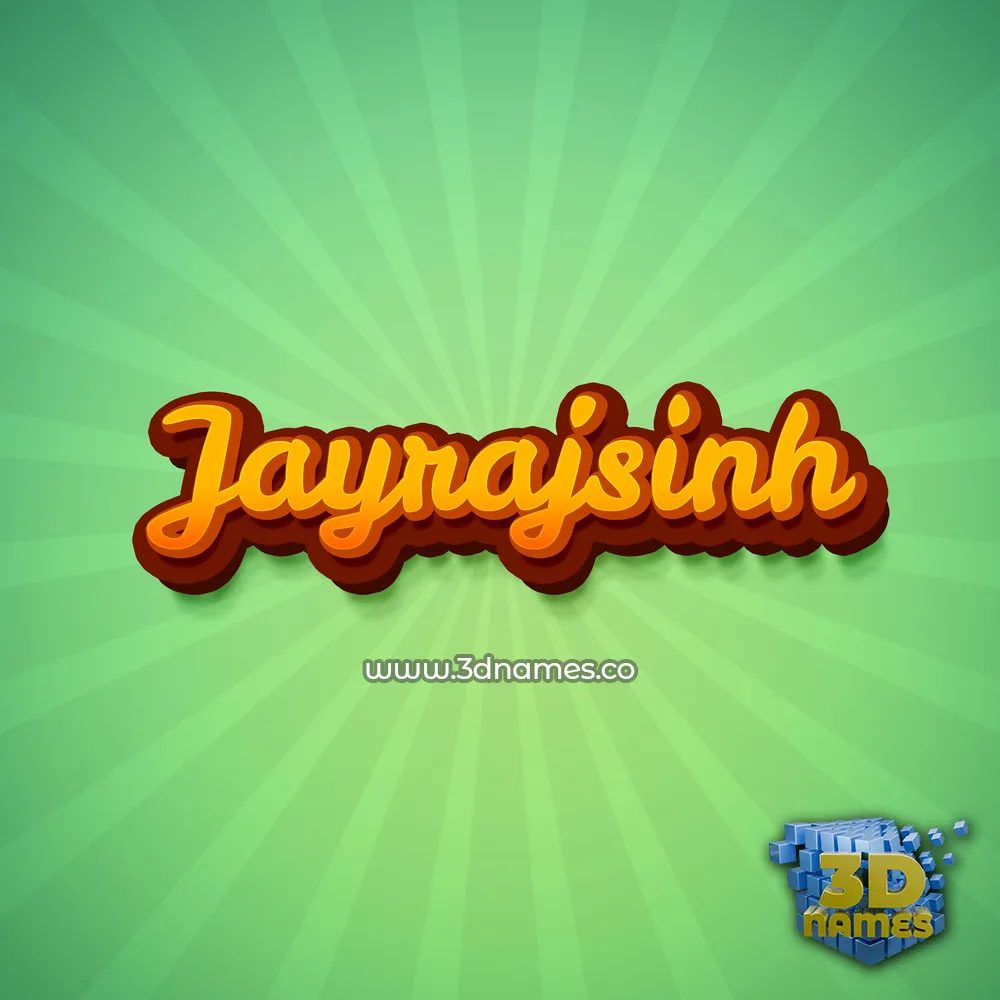 jayrajsinh in Green Rays style - 3D name wallpaper