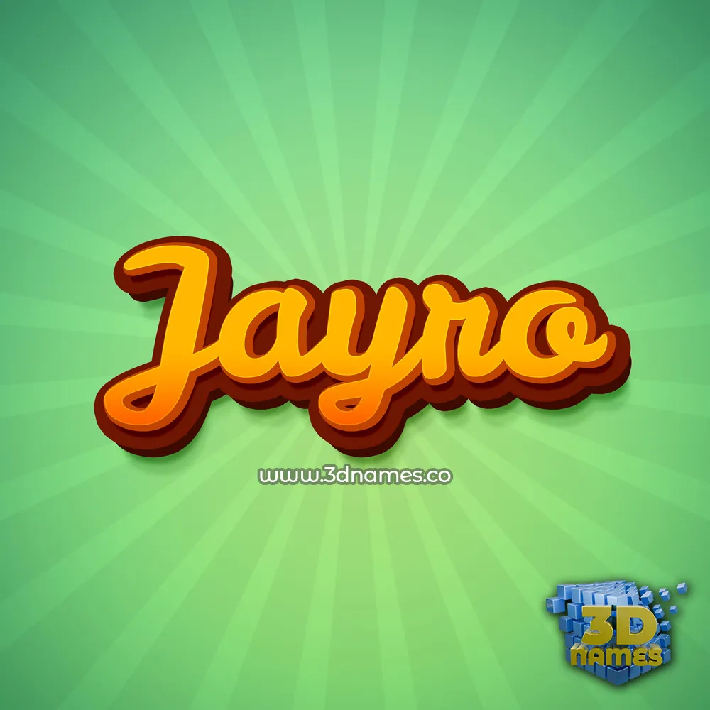 jayro in Green Rays style - 3D name wallpaper