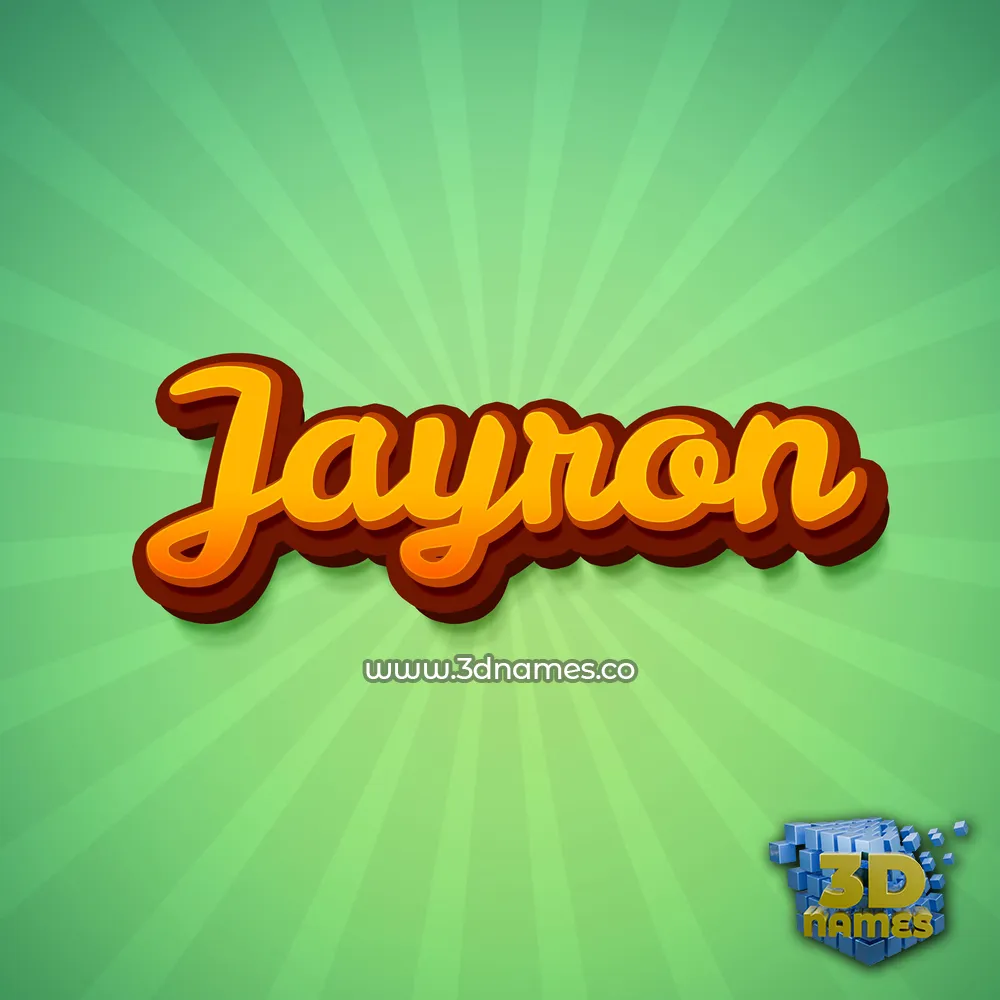 jayron in Green Rays style - 3D name wallpaper