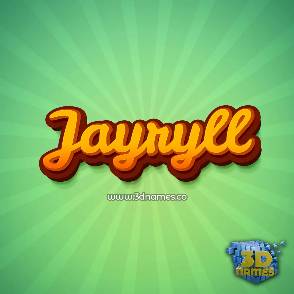 jayryll in Green Rays style - 3D name wallpaper