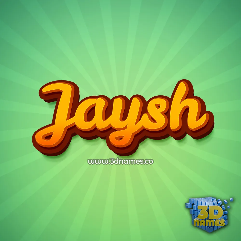 jaysh in Green Rays style - 3D name wallpaper