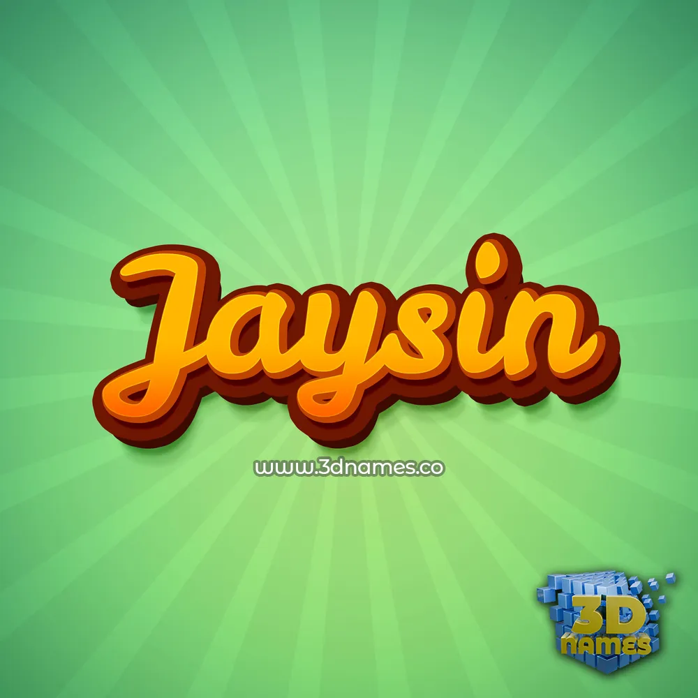 jaysin in Green Rays style - 3D name wallpaper