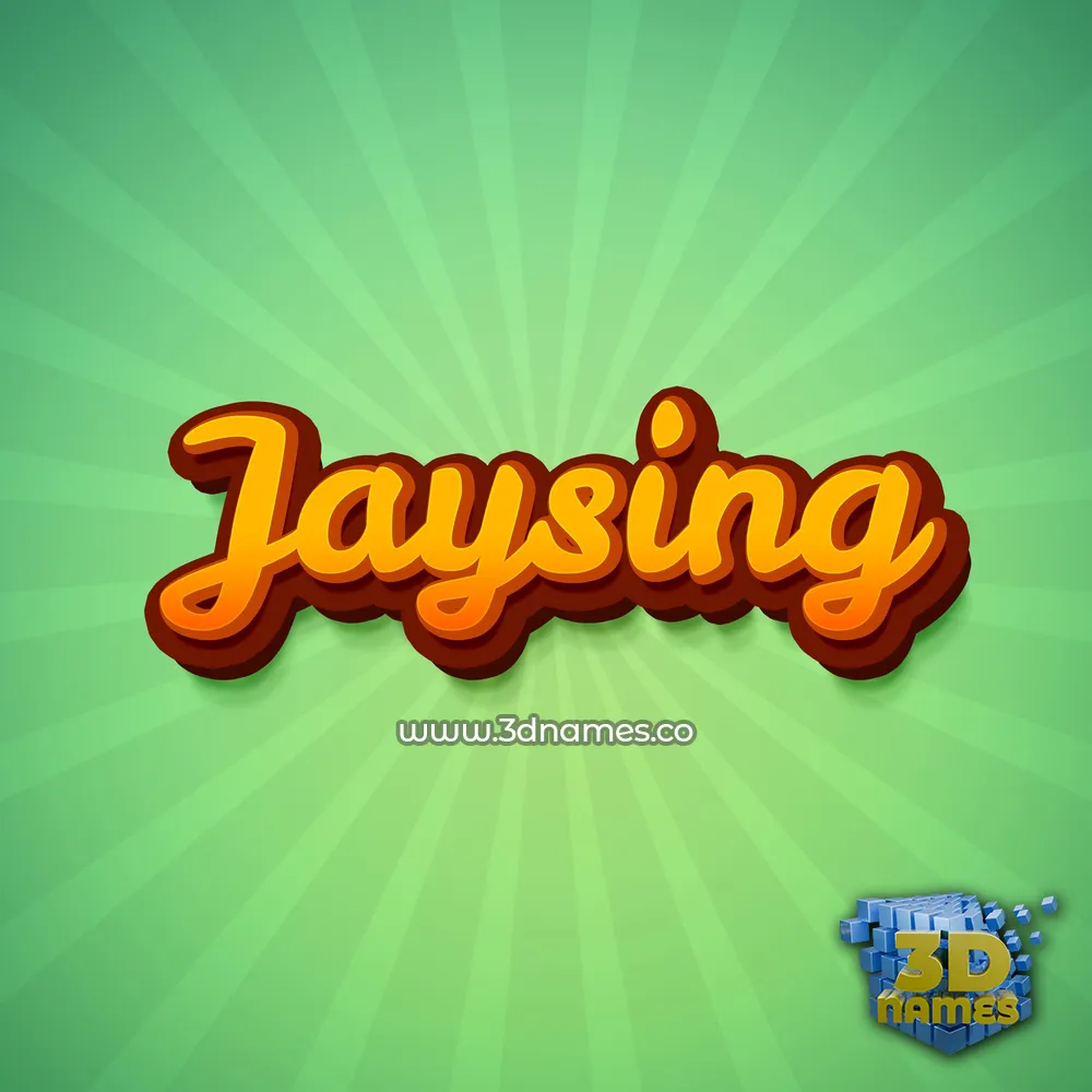 jaysing in Green Rays style - 3D name wallpaper