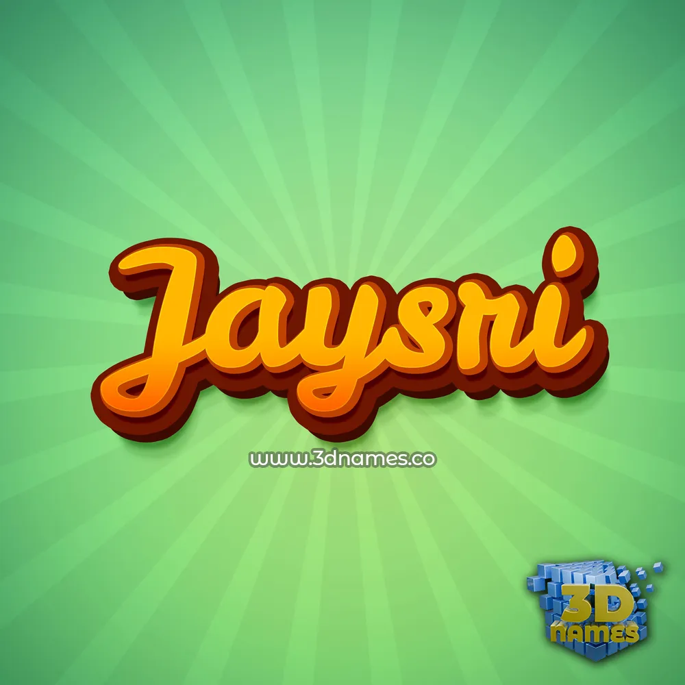 jaysri in Green Rays style - 3D name wallpaper