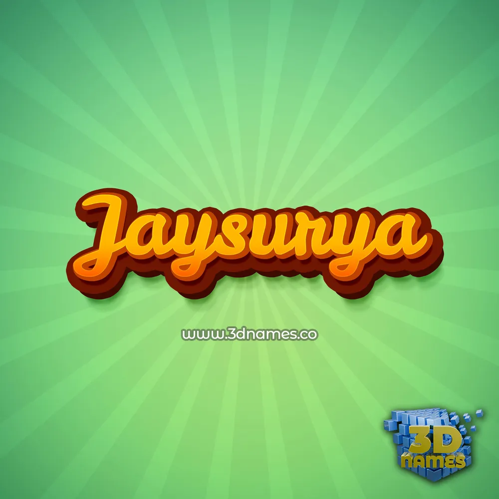 jaysurya in Green Rays style - 3D name wallpaper