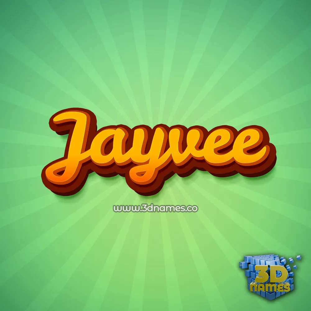 jayvee in Green Rays style - 3D name wallpaper