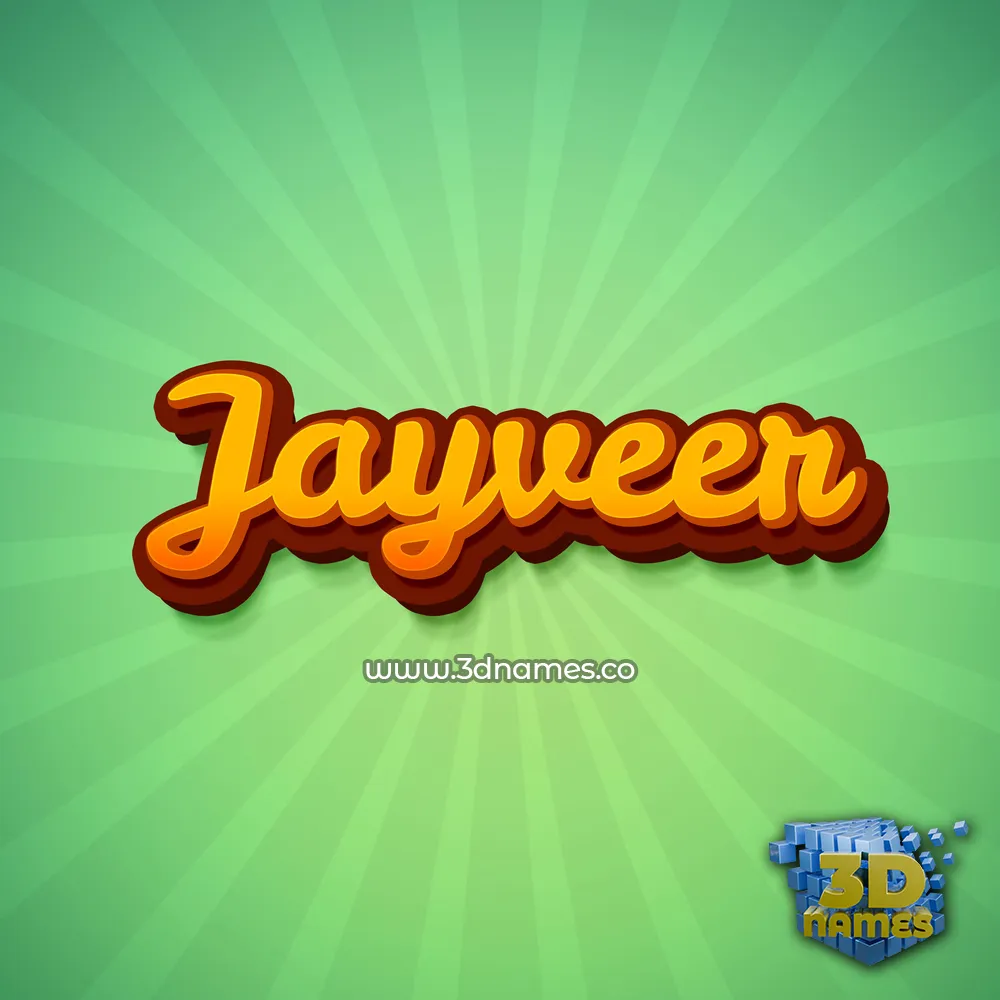 jayveer in Green Rays style - 3D name wallpaper