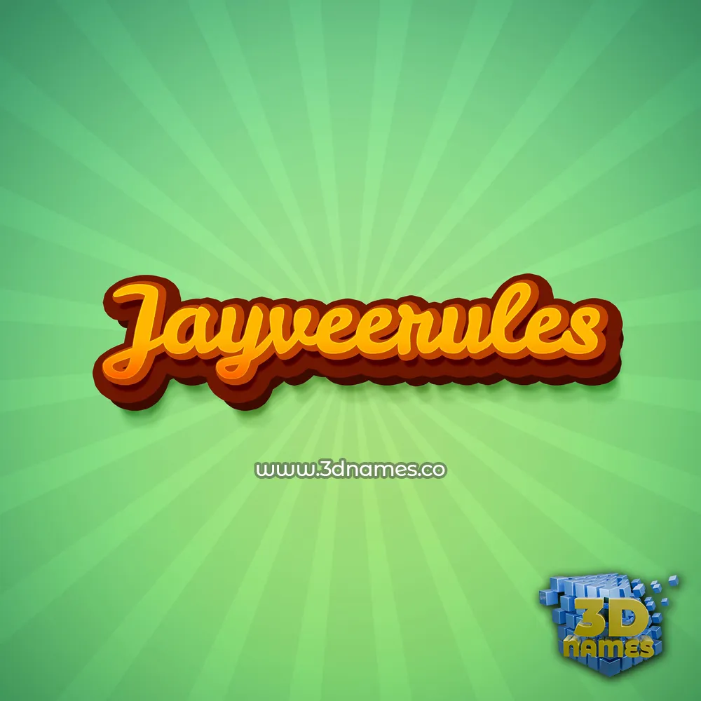jayveerules in Green Rays style - 3D name wallpaper