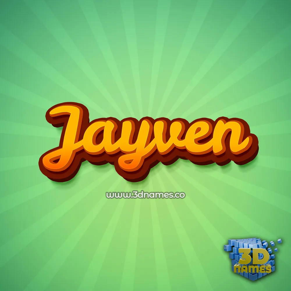 jayven in Green Rays style - 3D name wallpaper