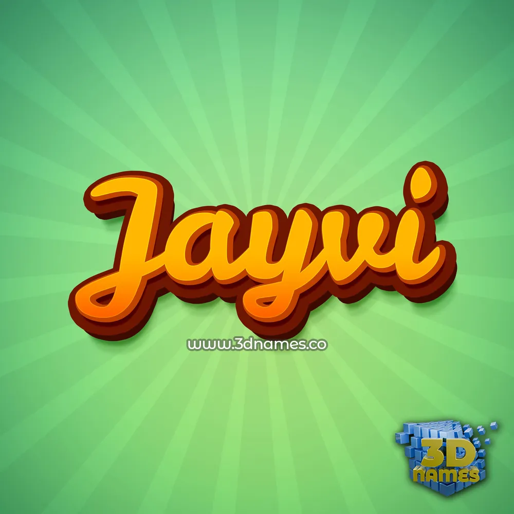 jayvi in Green Rays style - 3D name wallpaper