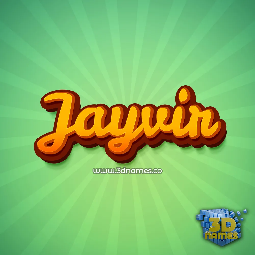 jayvir in Green Rays style - 3D name wallpaper